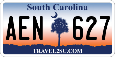 SC license plate AEN627
