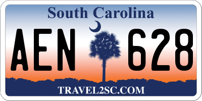SC license plate AEN628