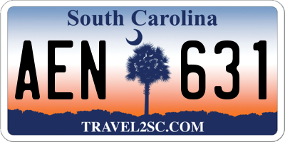 SC license plate AEN631