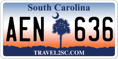 SC license plate AEN636