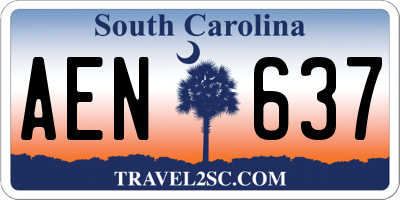 SC license plate AEN637