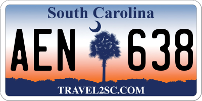 SC license plate AEN638