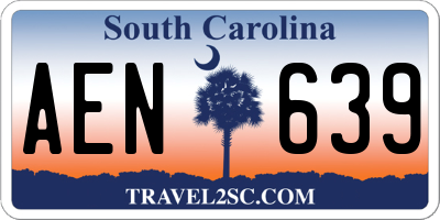SC license plate AEN639