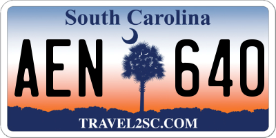 SC license plate AEN640