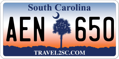 SC license plate AEN650