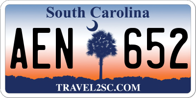 SC license plate AEN652
