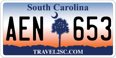 SC license plate AEN653