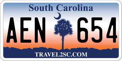 SC license plate AEN654