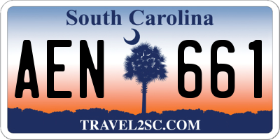 SC license plate AEN661