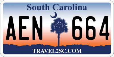 SC license plate AEN664