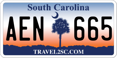 SC license plate AEN665