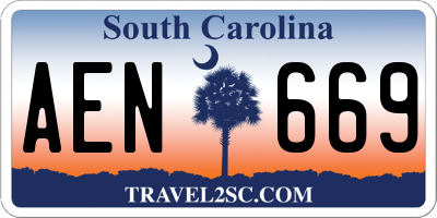 SC license plate AEN669