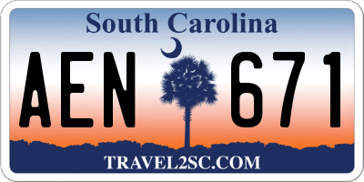 SC license plate AEN671