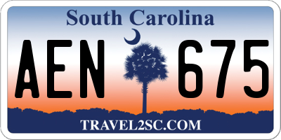 SC license plate AEN675