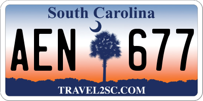 SC license plate AEN677