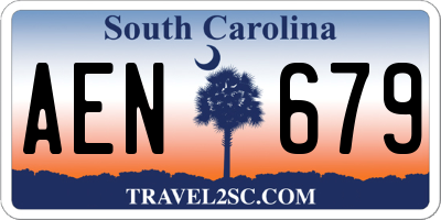 SC license plate AEN679