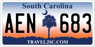 SC license plate AEN683