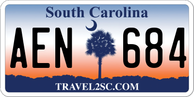SC license plate AEN684