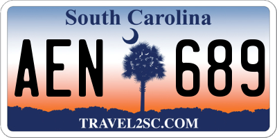 SC license plate AEN689