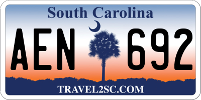 SC license plate AEN692