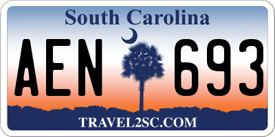 SC license plate AEN693