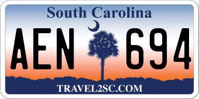 SC license plate AEN694