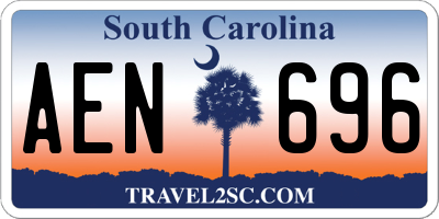 SC license plate AEN696