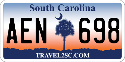 SC license plate AEN698