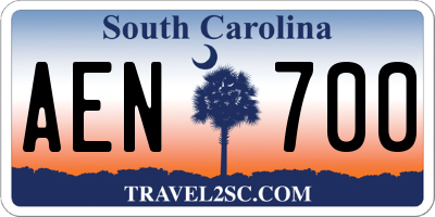 SC license plate AEN700