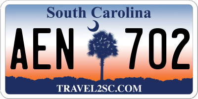 SC license plate AEN702