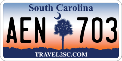 SC license plate AEN703