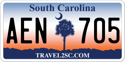SC license plate AEN705