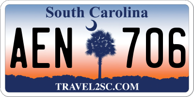 SC license plate AEN706
