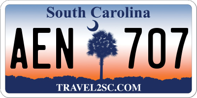 SC license plate AEN707
