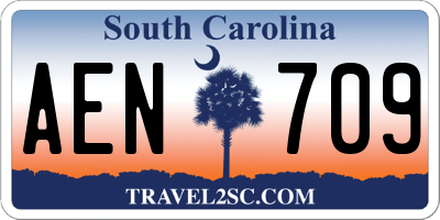 SC license plate AEN709