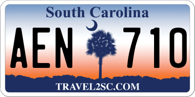 SC license plate AEN710