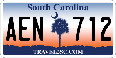 SC license plate AEN712