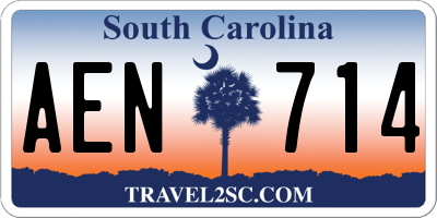 SC license plate AEN714