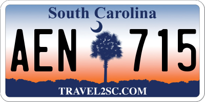 SC license plate AEN715