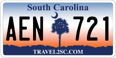 SC license plate AEN721