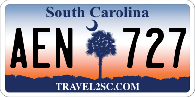 SC license plate AEN727