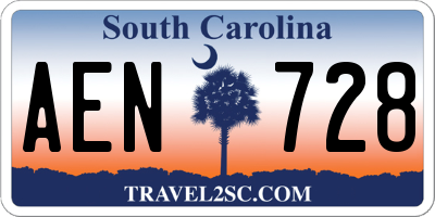 SC license plate AEN728