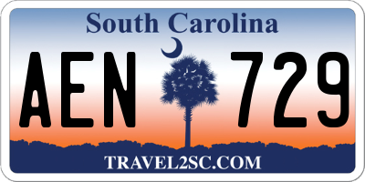 SC license plate AEN729