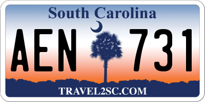 SC license plate AEN731