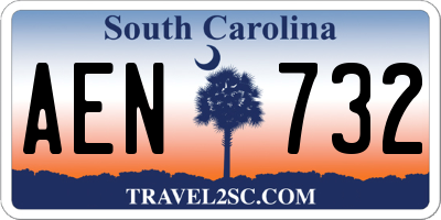 SC license plate AEN732