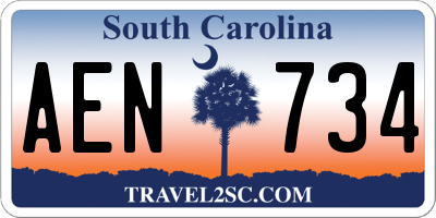 SC license plate AEN734