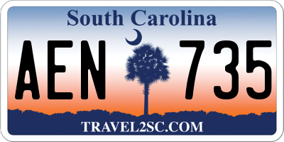SC license plate AEN735