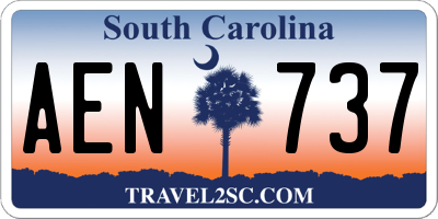 SC license plate AEN737