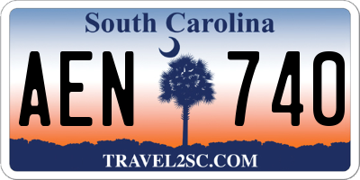 SC license plate AEN740