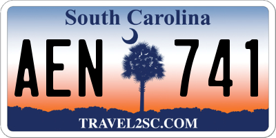 SC license plate AEN741